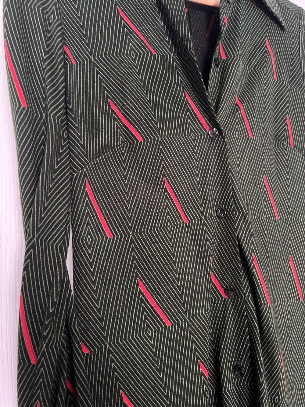 Dianne Von Furstenberg 1970’s vintage Green Button-Front Midi Dress - Picture 2 of 5